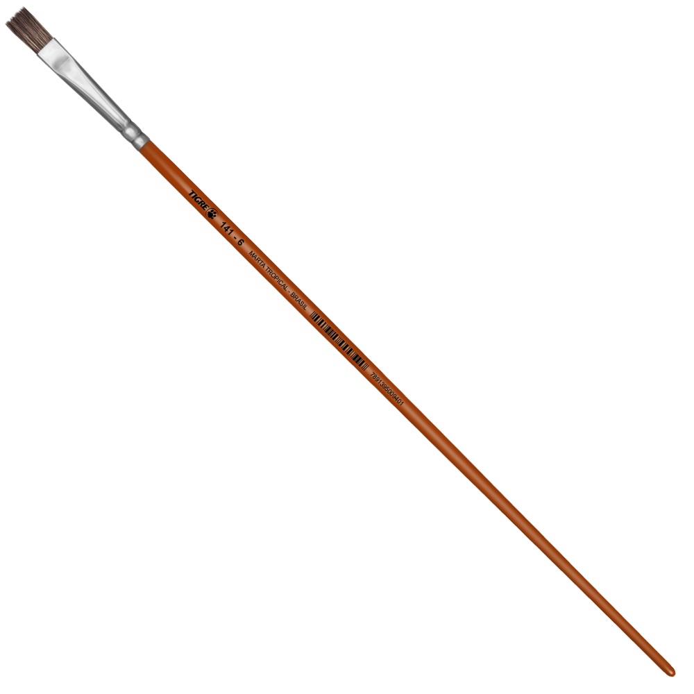 Pincel Chato Tigre 141 Pelo Marta Tropical
