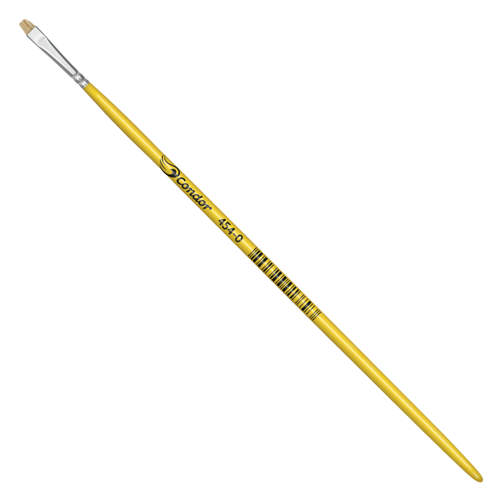 Pincel Condor 454 Chato Curto Lixado Pelo Natural