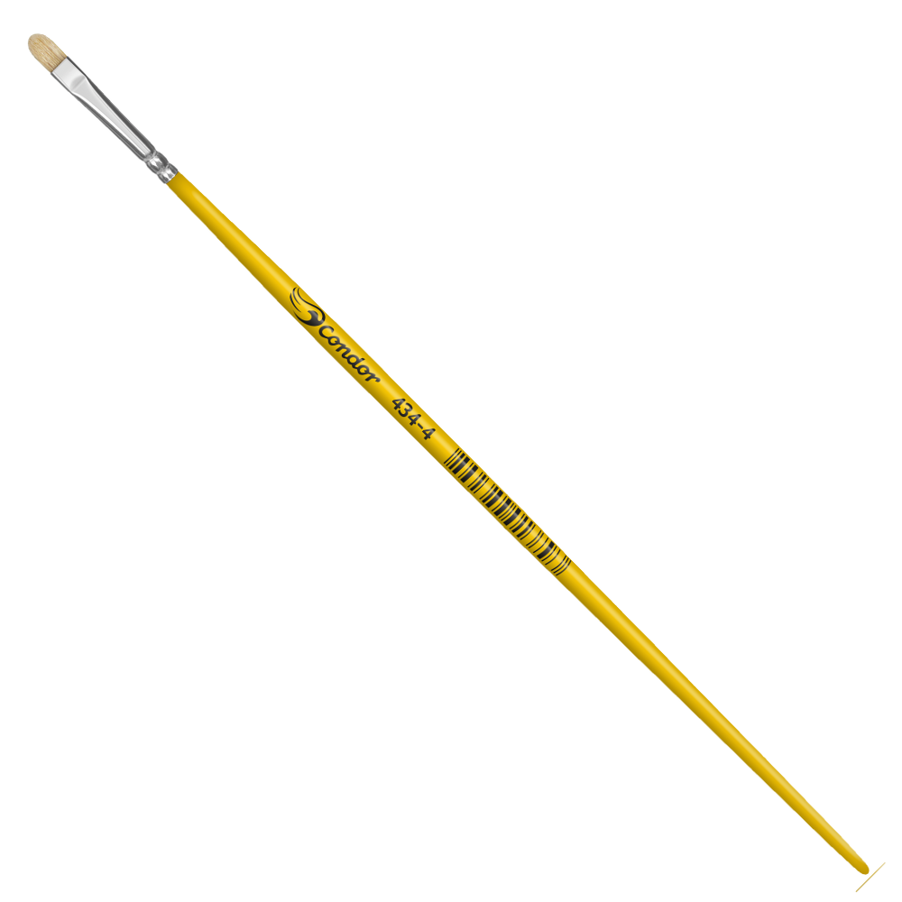 Pincel Condor 434 Língua de Gato Pelo Natural Cabo Longo