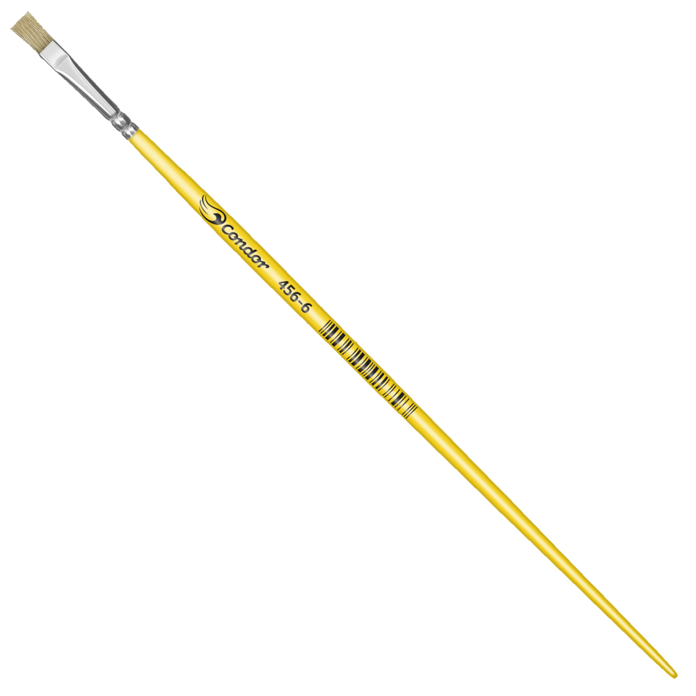 Pincel Condor 456 Chato Pelo Natural Cabo Longo