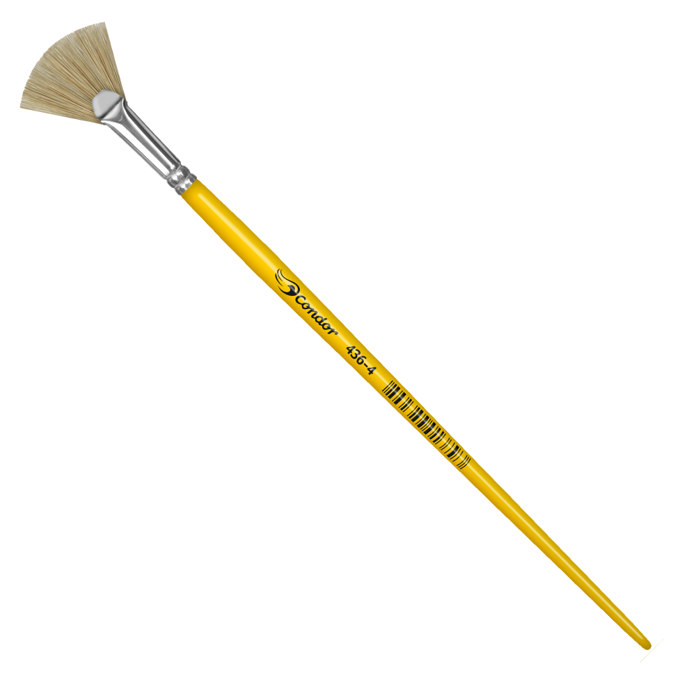 Pincel Condor 436 Leque Pelo Natural Cabo Longo