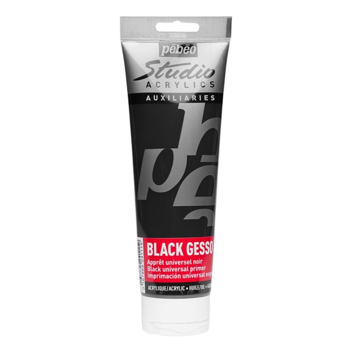 Gesso Acrílico Apresto 250ml Preto - Pebeo