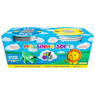 Estojo Massinha Soft para Modelar 140g Amarelo e Azul - Utiguti