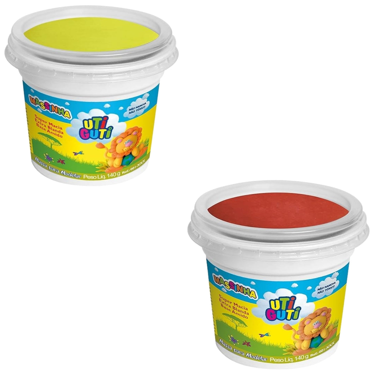 Estojo Massinha Soft para Modelar 140g Amarelo e Vermelho - Utiguti