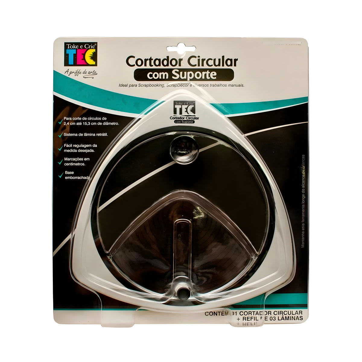 Cortador Guilhotina Circular Suporte Com 3 Laminas Toke Crie