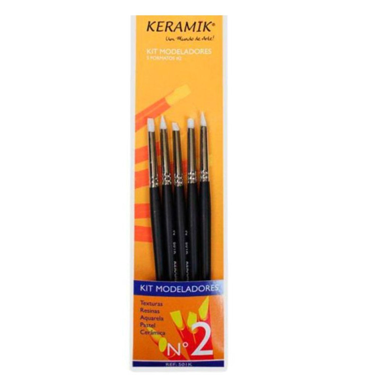 Kit Pincéis Modeladores N.2 com 5 Unidades