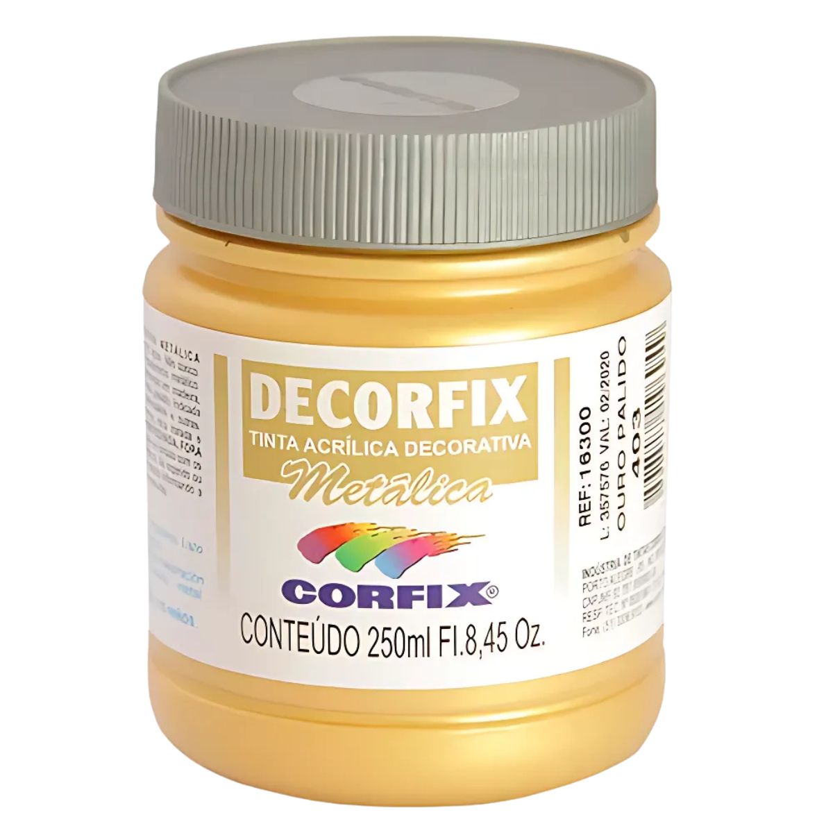 Tinta Acrílica Decorfix Corfix Metálica 250ml - 16300
