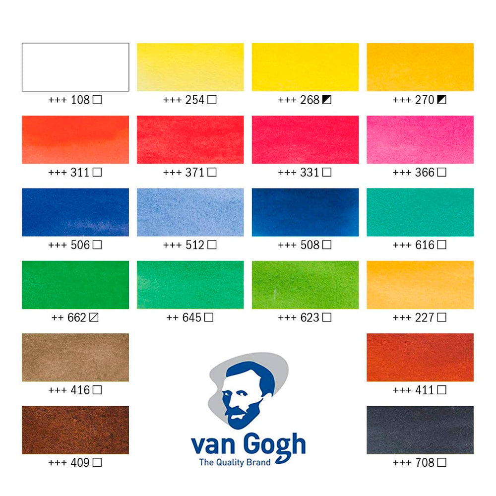 Estojo de Aquarela em Pastilhas Van Gogh com 18 Cores - Royal & Talens 20808618