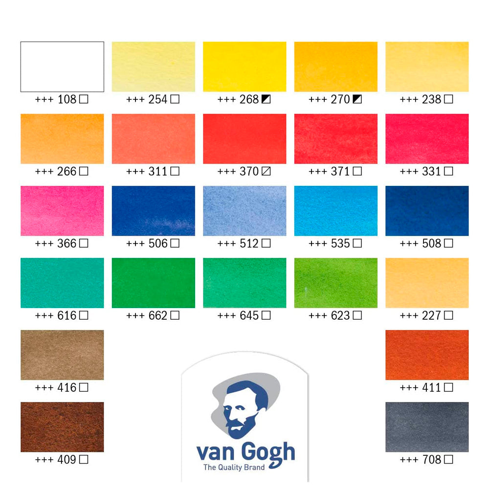 Estojo de Aquarela em Pastilhas Van Gogh com 24 Cores - Royal & Talens 20808624