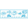 Stencil Estreito Peixes 8x28cm para Pintura Decorativa e Artesanato Ste-212 - Litoarte