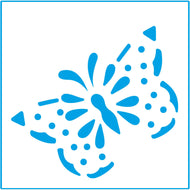 Stencil - Borboleta 10x10cm para Pintura Decorativa e Artesanato St-x-035 - Litoarte