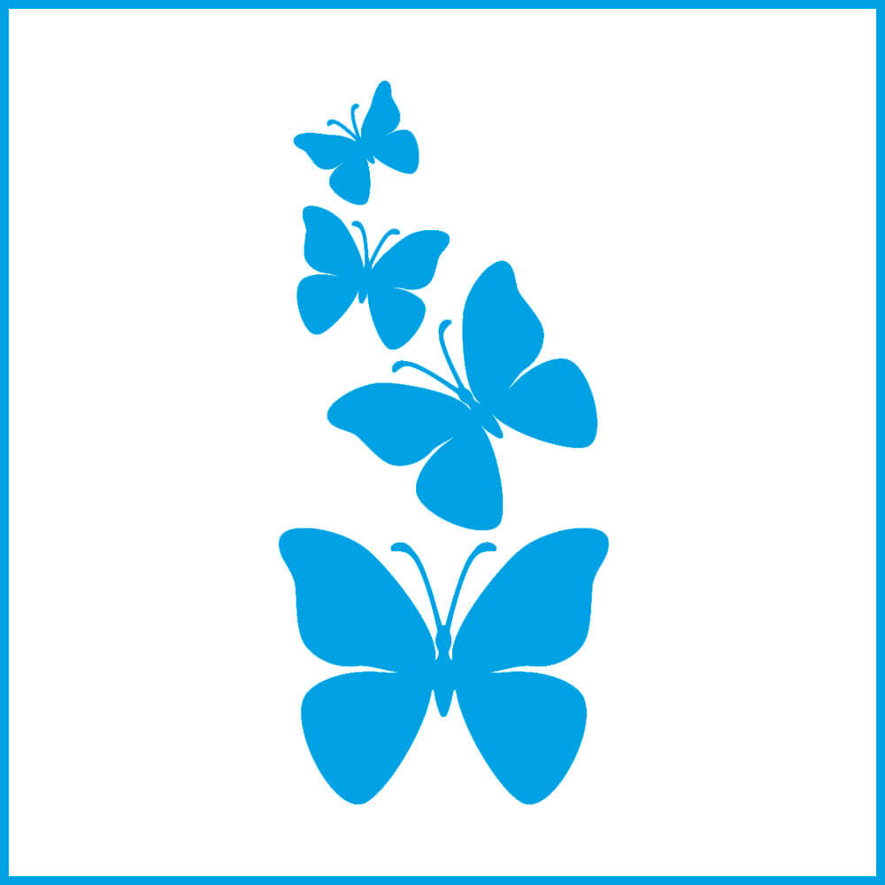 Stencil - Borboleta Iii 10x10cm para Pintura Decorativa e Artesanato St-x-178 - Litoarte