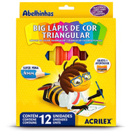 Big Lápis de Cor Triangular Acrilex 12 Cores