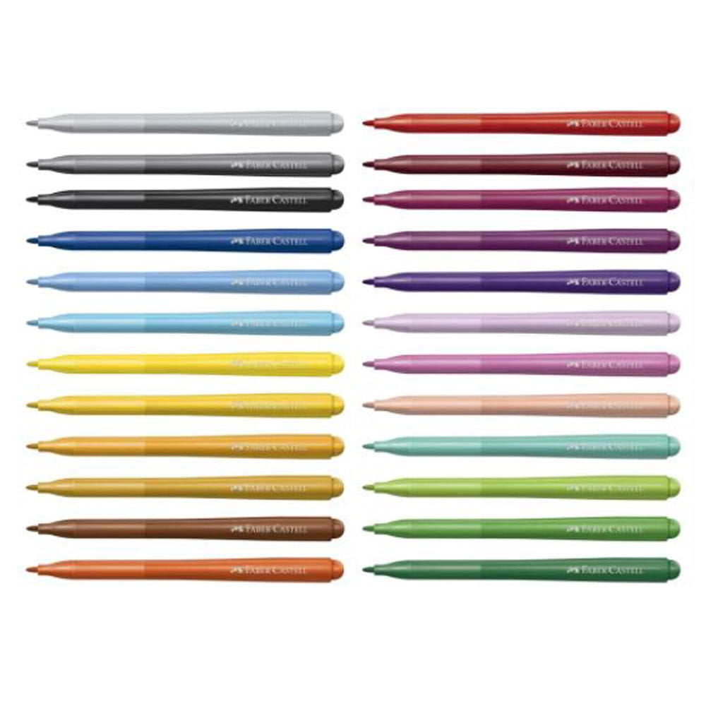 Estojo Canetinhas Vai e Vem 24 Cores - Faber-castell 15.0124Vvzf