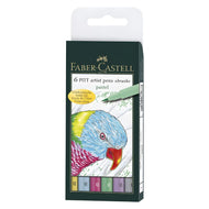 Estojo Caneta Pitt Brush Tons Pastéis 6 Cores Faber-castell 167163