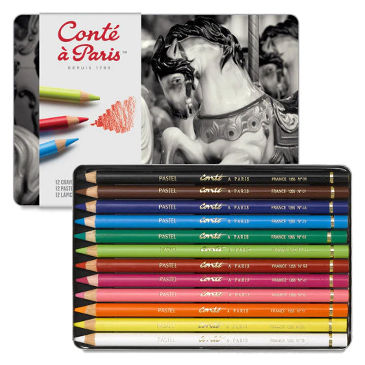 Estojo Lápis Pastel Seco Conté À Paris com 12 Cores
