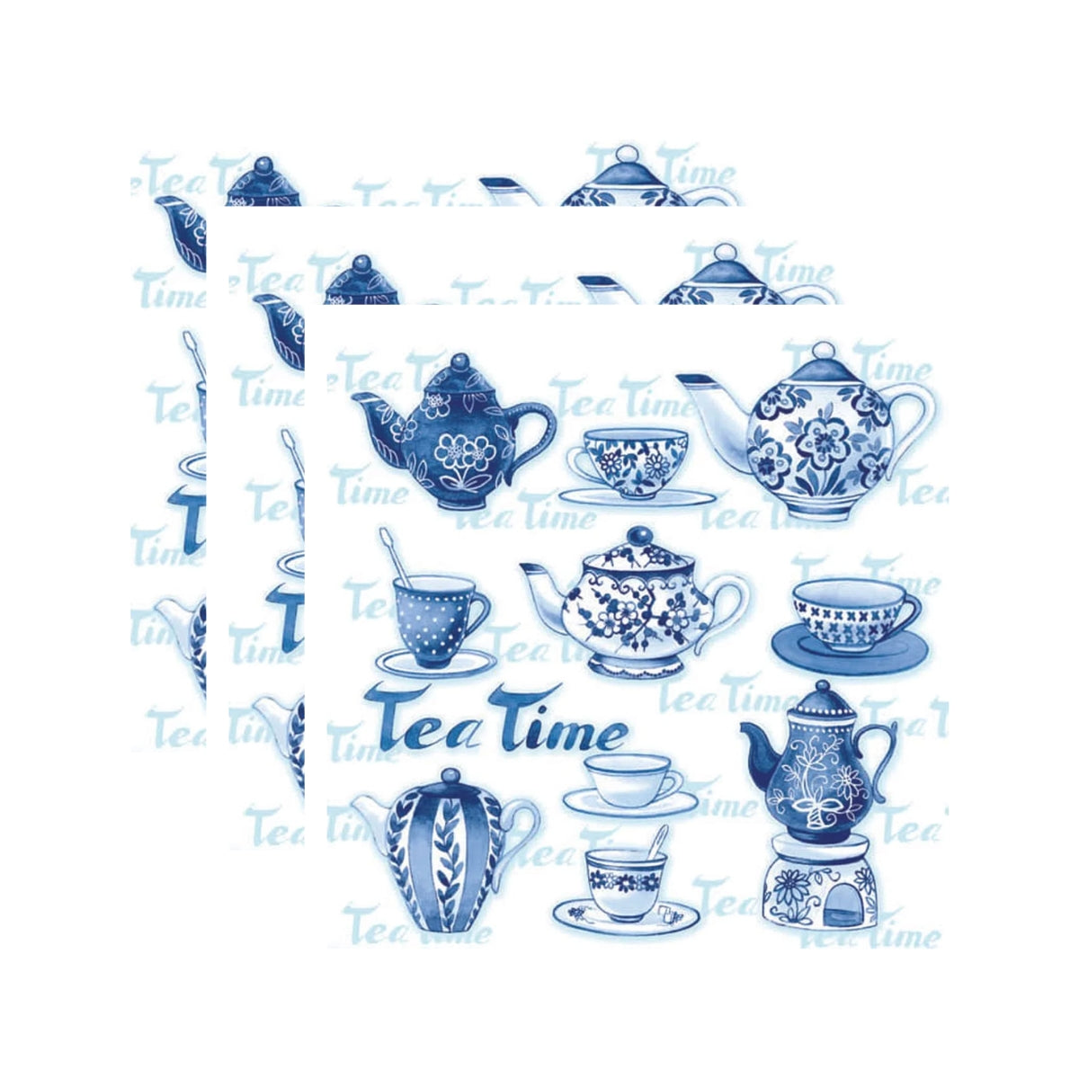 Guardanapo para Decoupage Ambiente 33x33cm com 20 Unidades - Momentos do Chá Azul