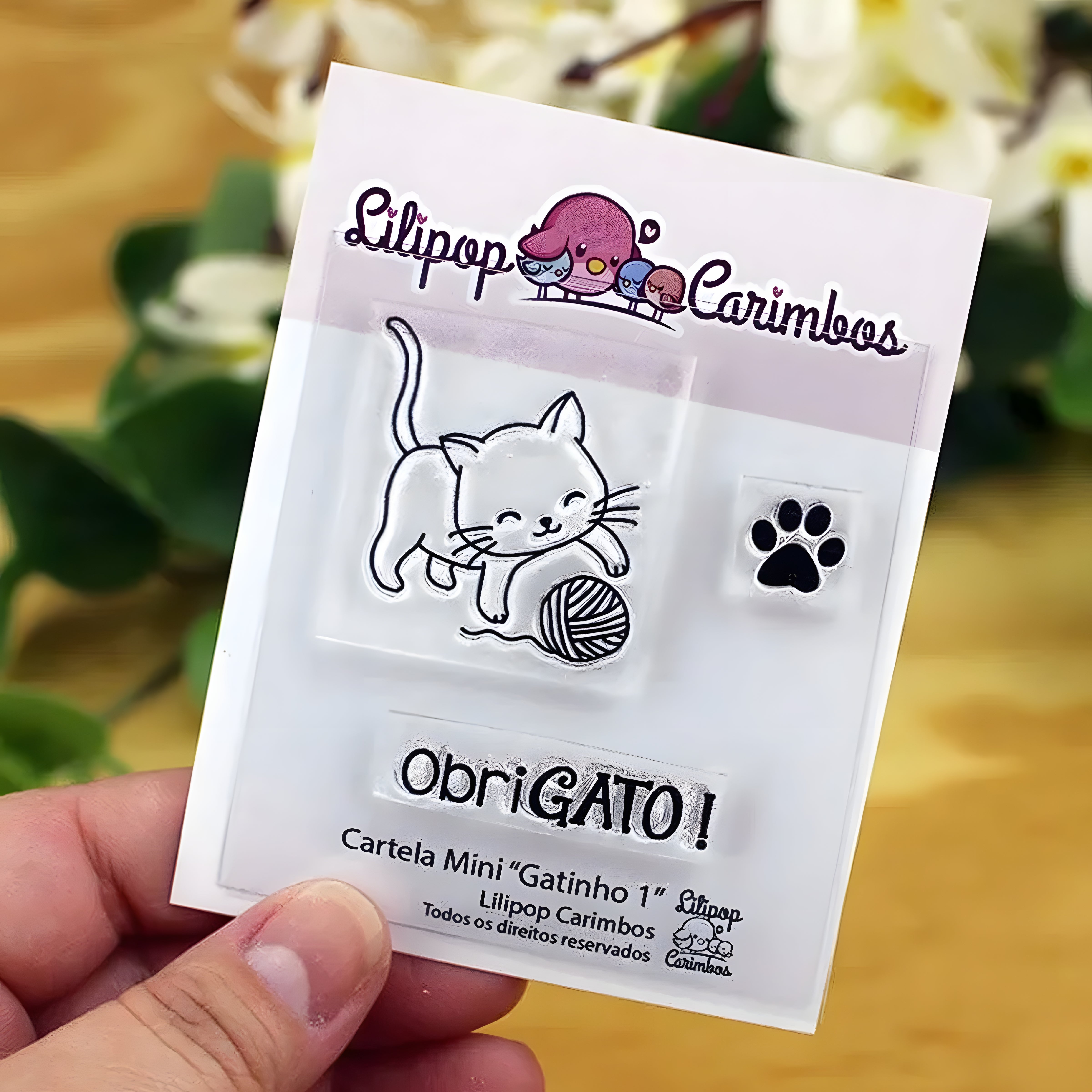 Mini Carimbo Decorativo Gatinhos 1 Scrapbook - Lilipop
