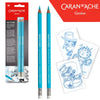 Estojo Lápis de Cor Caran D'ache Azul Sketcher Non-photo com 2 Unidades