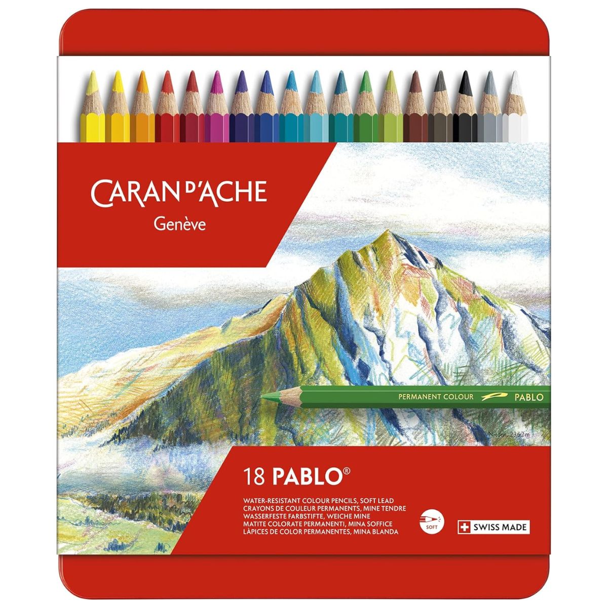 Estojo Lápis de Cor Caran D'ache Pablo com 18 Cores