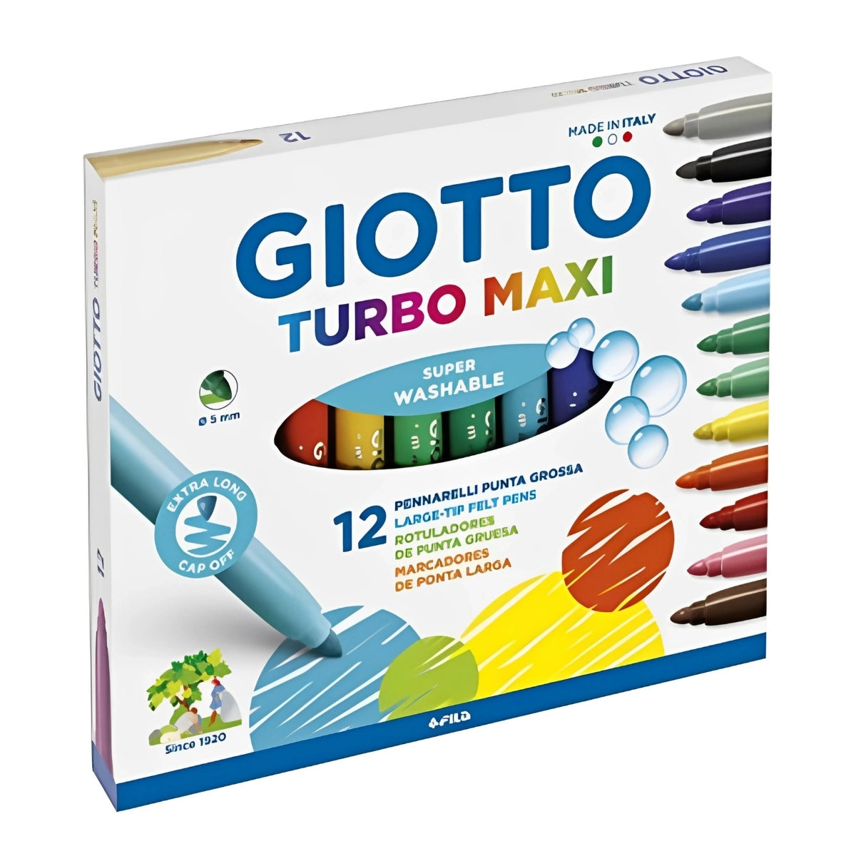 Estojo de Canetinha Giotto Turbo Maxi 12 Cores 076200sa