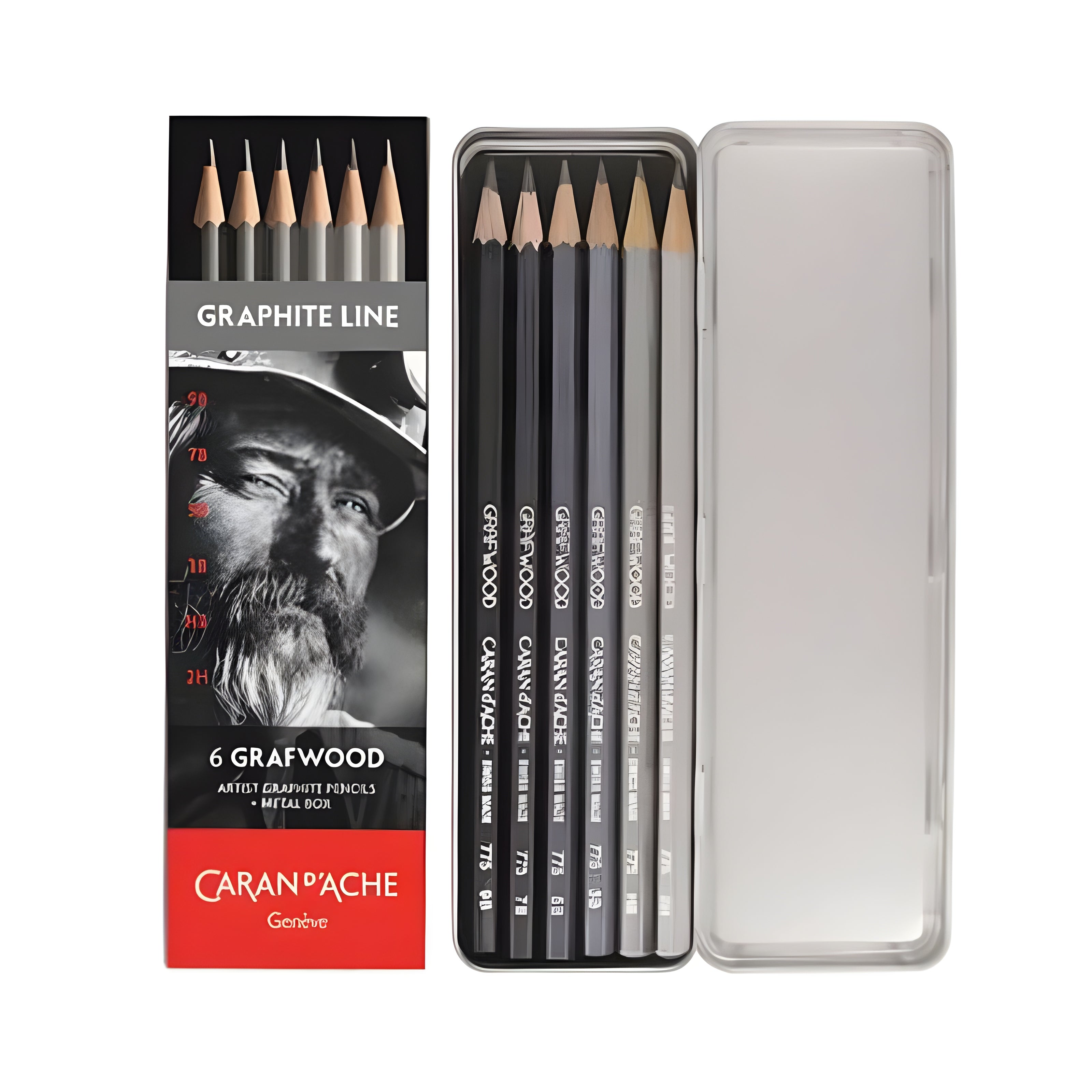 Estojo Lápis Grafite Caran D'ache Graduado Line com 6 Unidades