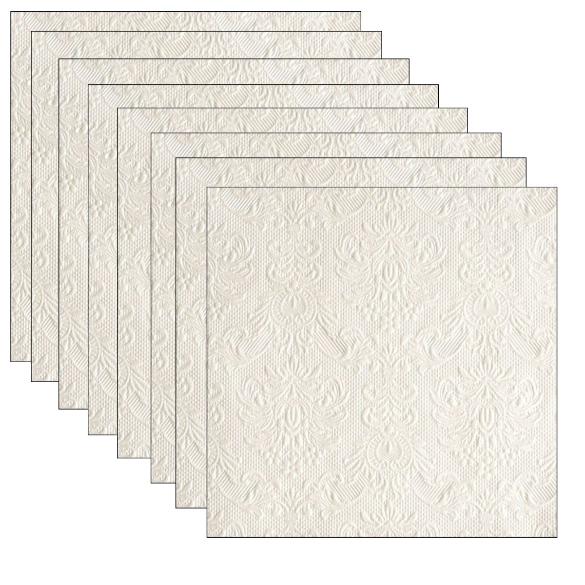 Guardanapo para Decoupage Ambiente 33x33cm com 20 Unidades - Elegância Branco Pérola
