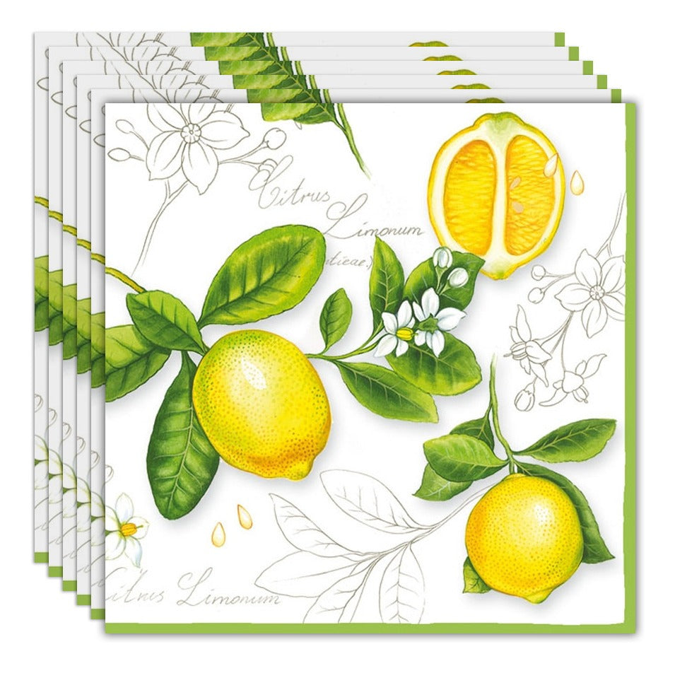 Guardanapo para Decoupage Ambiente 33x33cm com 20 Unidades - Limão Siciliano