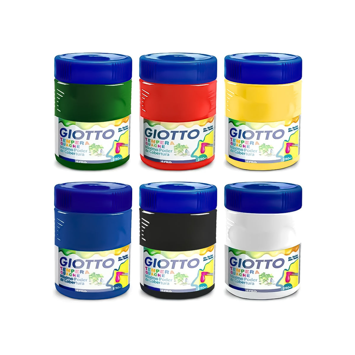 Estojo de Tinta Guache Giotto Têmpera 15ml 6 Cores 016000