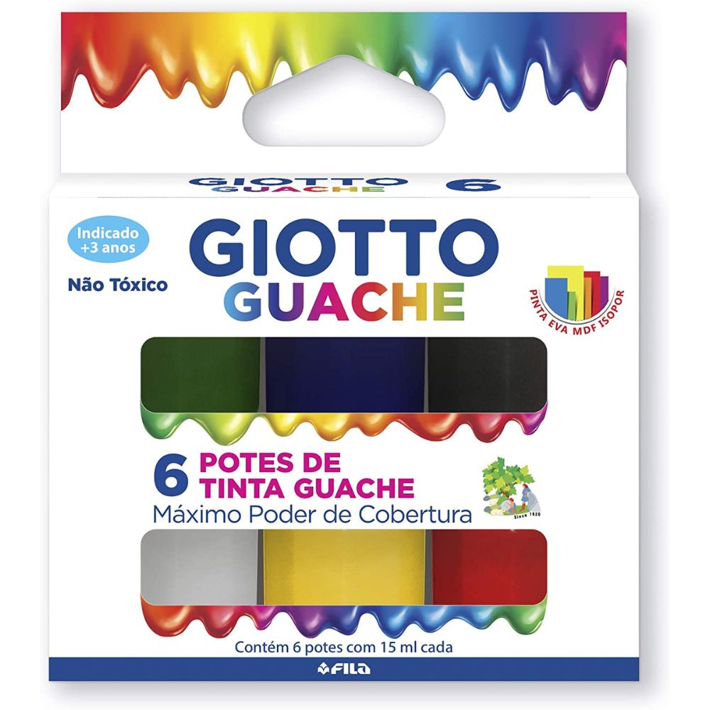 Estojo de Tinta Guache Giotto Têmpera 15ml 6 Cores 016000