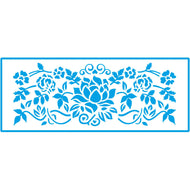 Stencil Pequeno Flor de Lotus 7x17cm para Pintura Decorativa e Artesanato Stp-043 - Litoarte