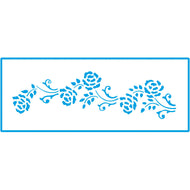 Stencil Pequeno Rosas Ii 7x17cm para Pintura Decorativa e Artesanato Stp-0059 - Litoarte