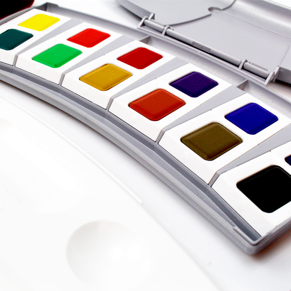 Estojo Pastilha Aquarela Pelikan com 12 Cores