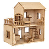 Kit Miniaturas Mdf Cru Casinha Mini Mini com Sacada W4005 - Woodplan