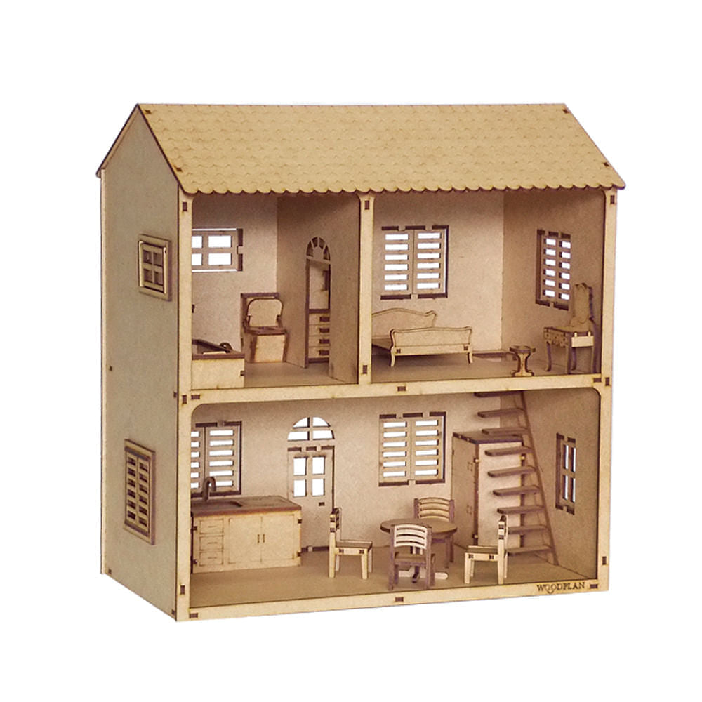 Kit Miniaturas Mdf Cru Casinha Mini Mini W4007 - Woodplan