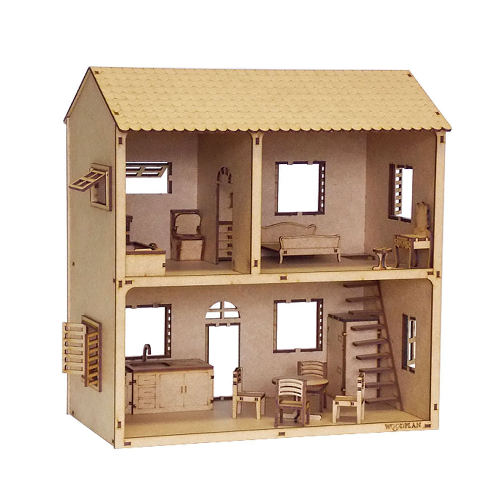 Kit Miniaturas Mdf Cru Casinha Mini Mini W4007 - Woodplan