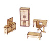 Kit Miniaturas Mdf Cru Quarto de Solteiro K2001 - Woodplan