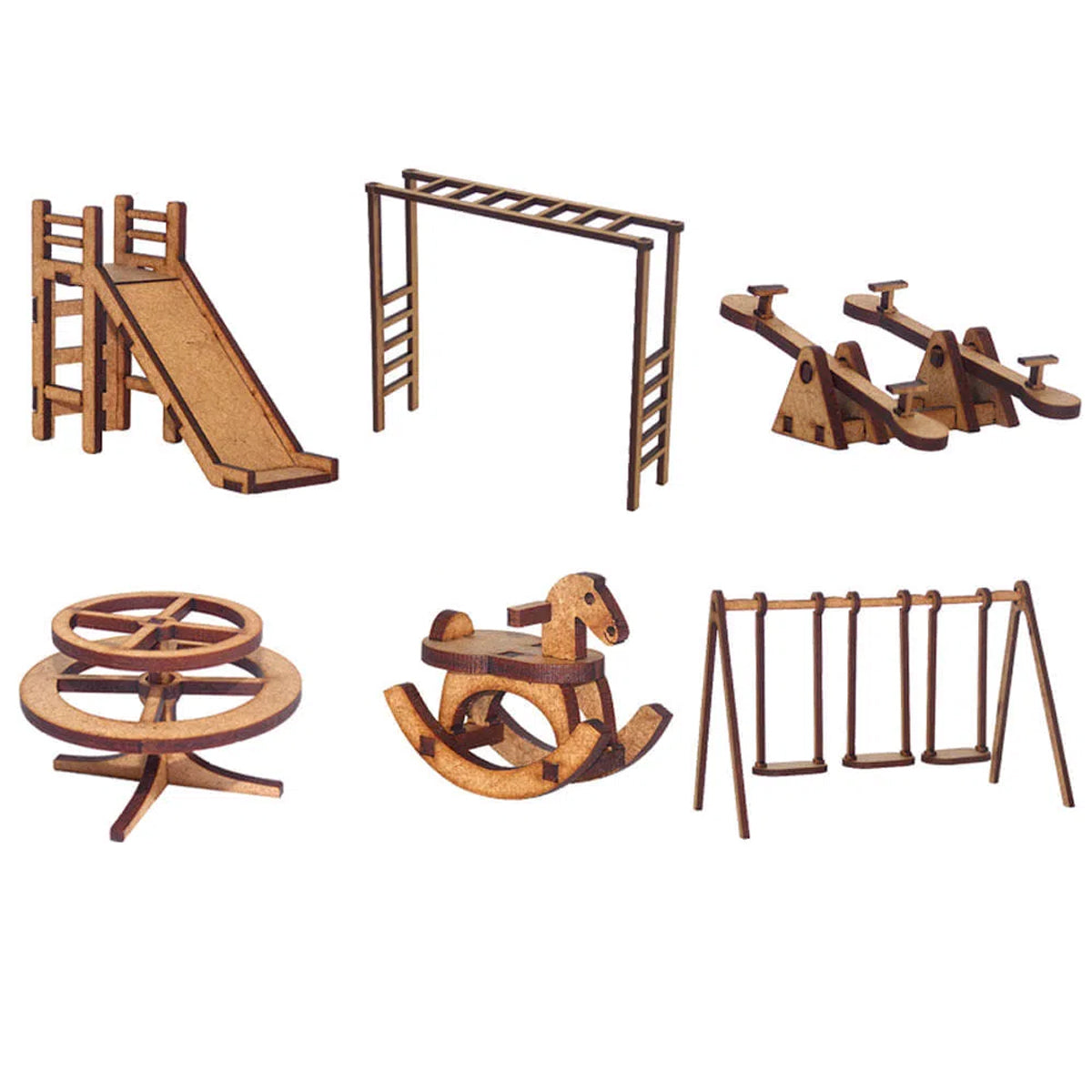 Kit Miniaturas Mdf Cru Parquinho K2008 - Woodplan