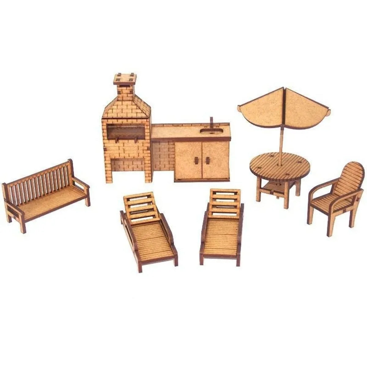 Kit Miniaturas Mdf Cru Piscina K2004 - Woodplan