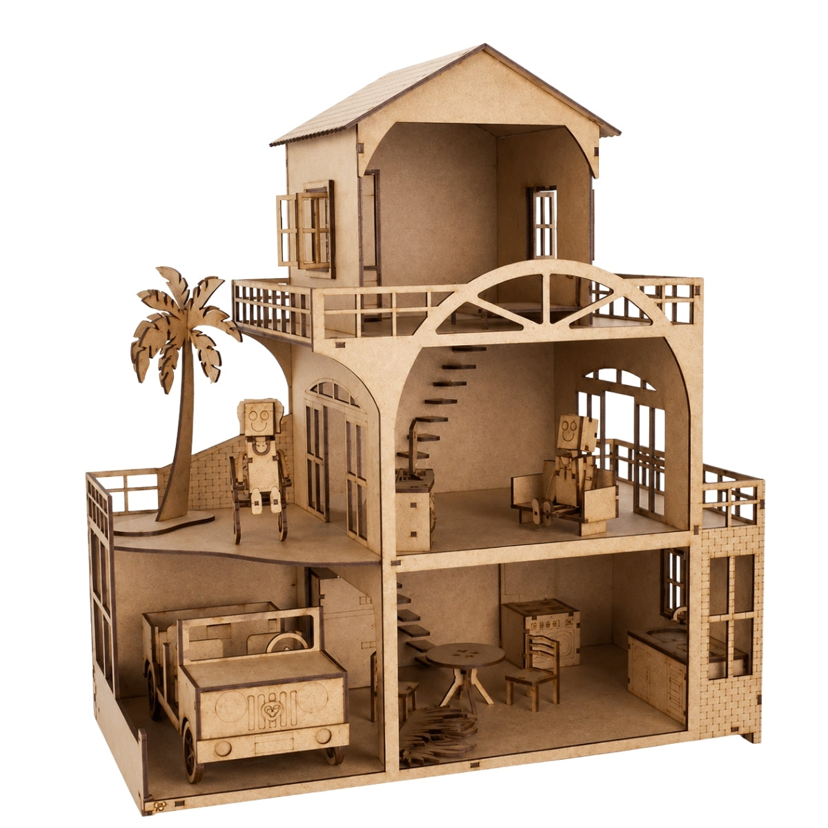 Kit Miniaturas Mdf Cru Casinha Tradicional W4003 - Woodplan