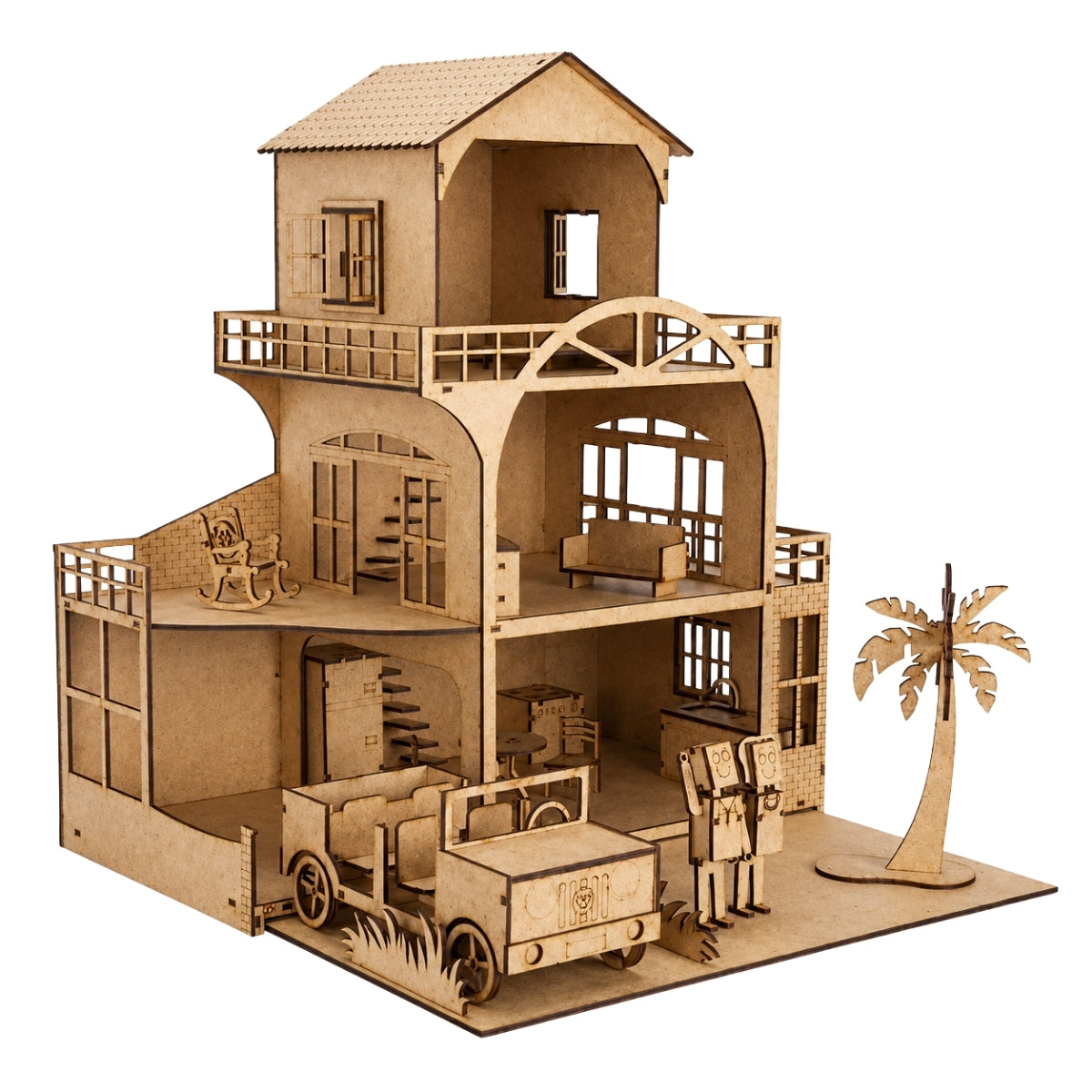 Kit Miniaturas Mdf Cru Casinha Tradicional W4003 - Woodplan