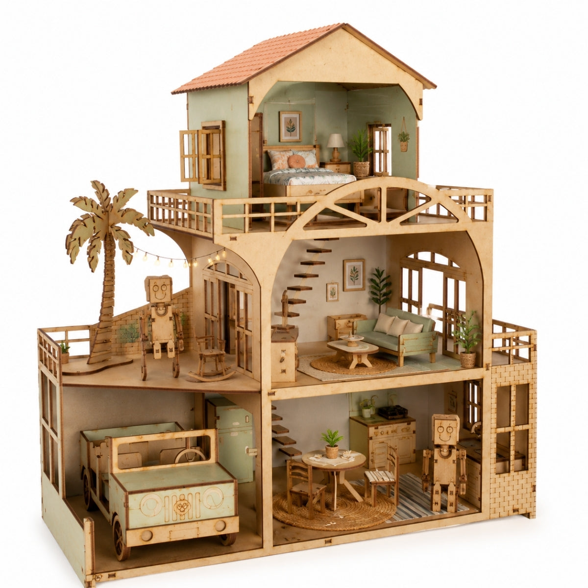 Kit Miniaturas Mdf Cru Casinha Tradicional W4003 - Woodplan