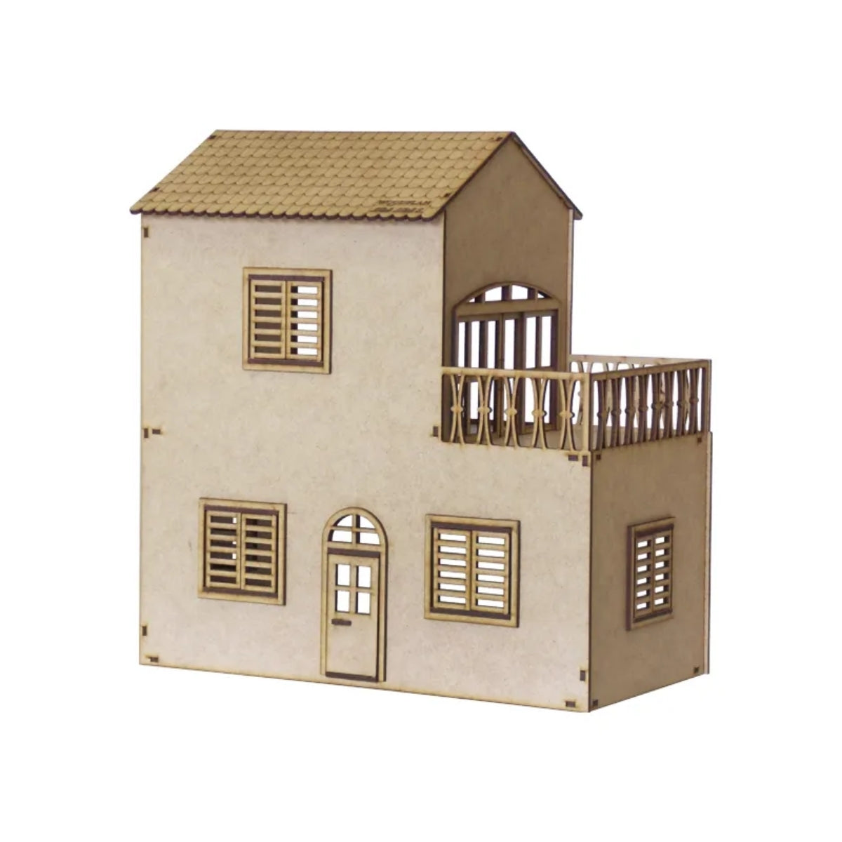 Casinha Mdf Cru Mini Mini com Sacada W4004 - Woodplan