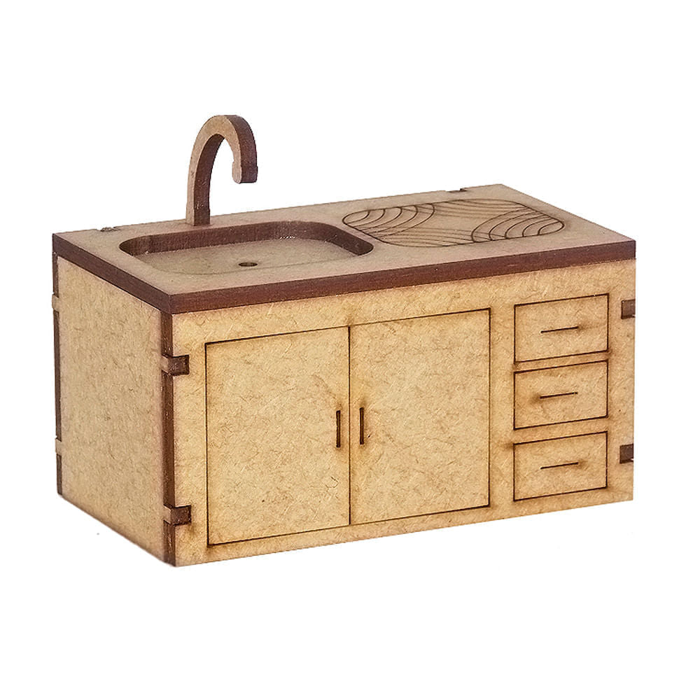 Miniatura Mdf Cru Pia Cozinha M1016 - Woodplan