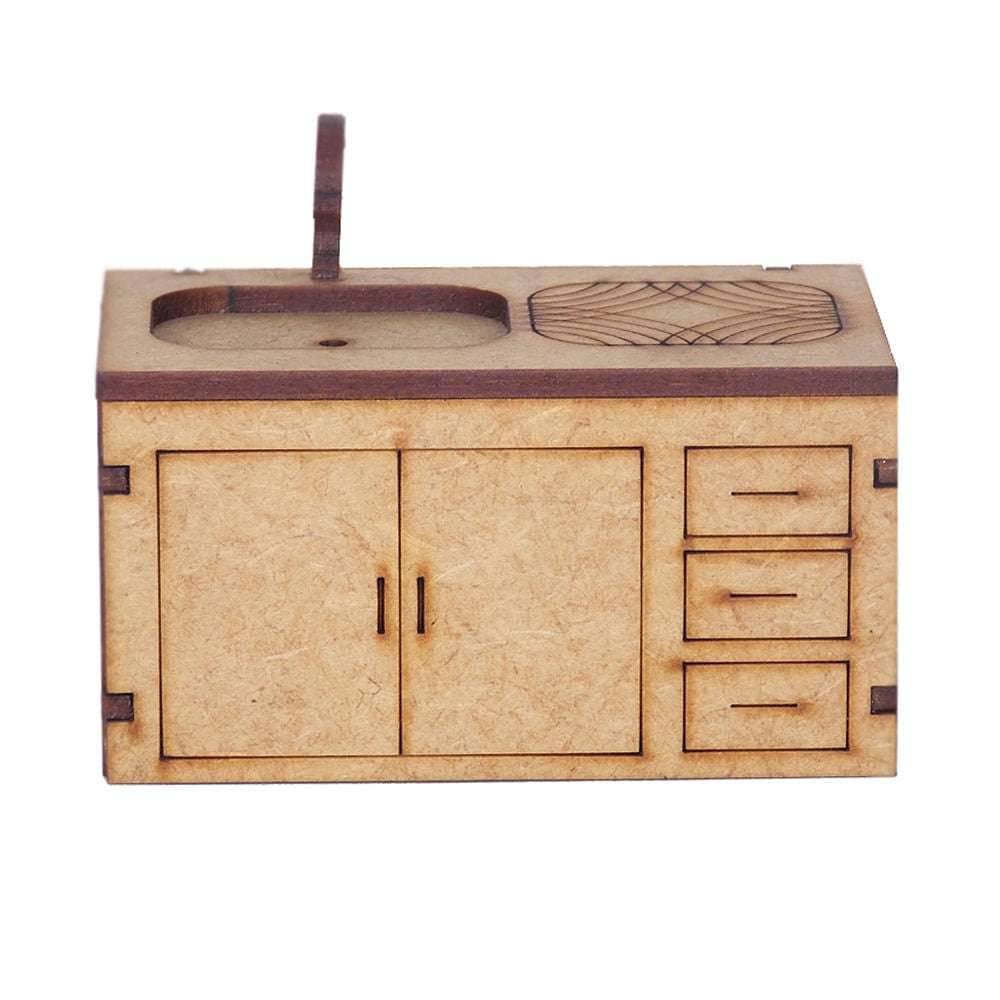 Miniatura Mdf Cru Pia Cozinha M1016 - Woodplan