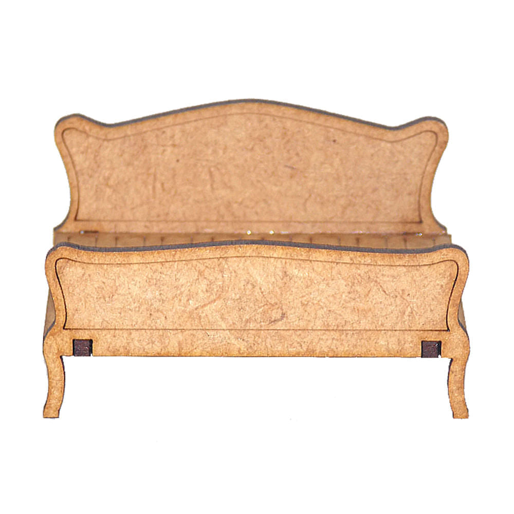 Miniatura Mdf Cru Cama de Casal 4,8x7,5x7,2cm M1029 - Woodplan