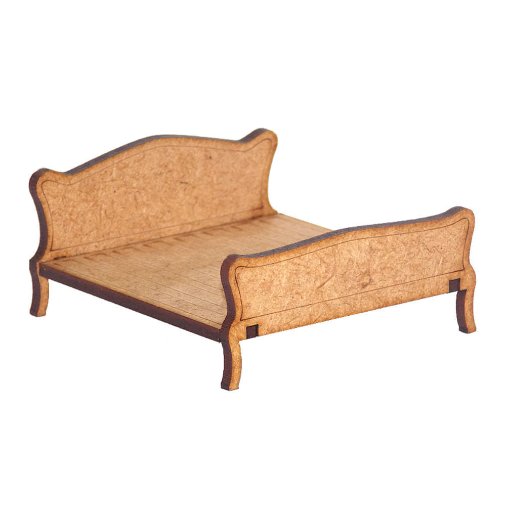 Miniatura Mdf Cru Cama de Casal 4,8x7,5x7,2cm M1029 - Woodplan