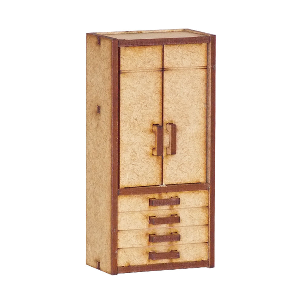 Miniatura Mdf Cru Guarda-roupa Solteiro M1030 - Woodplan