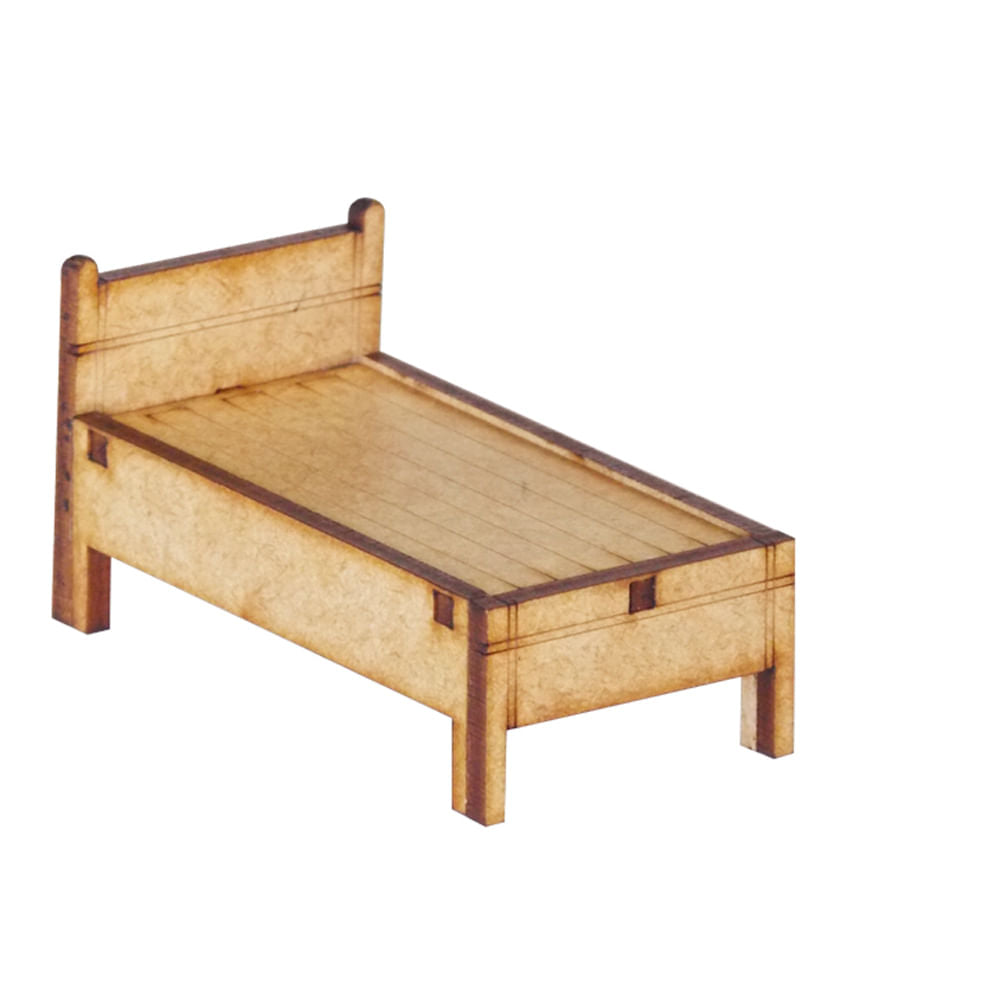 Miniatura Mdf Cru Cama de Solteiro/bicama 4x4x7,5cm M1041 - Woodplan
