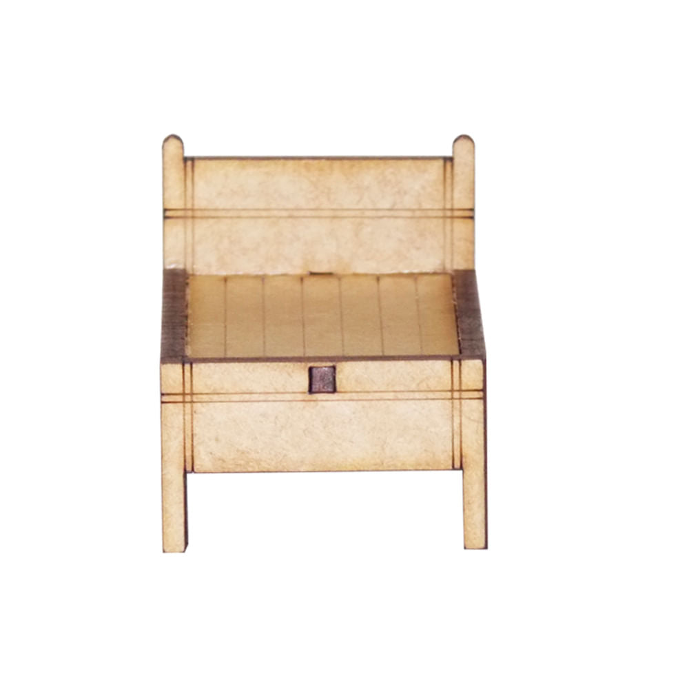 Miniatura Mdf Cru Cama de Solteiro/bicama 4x4x7,5cm M1041 - Woodplan